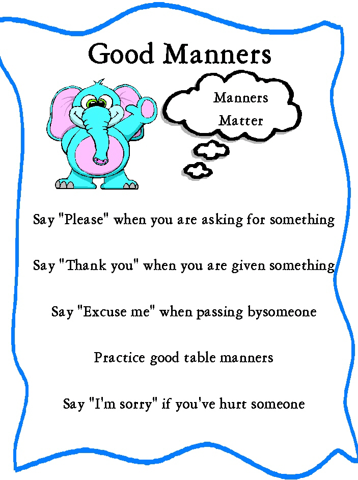 clip art on good manners - photo #38